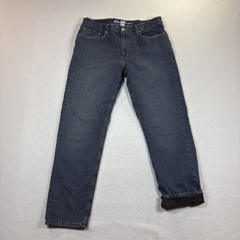 Eddie‎ Bauer mens insulated blue jeans denim size 35X32 straight leg fit